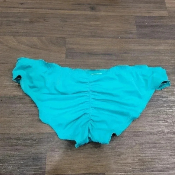 Victoria’s Secret Bikini Bottom Swim Bathing Ruffle Teal Green Blue S - Picture 3 of 6
